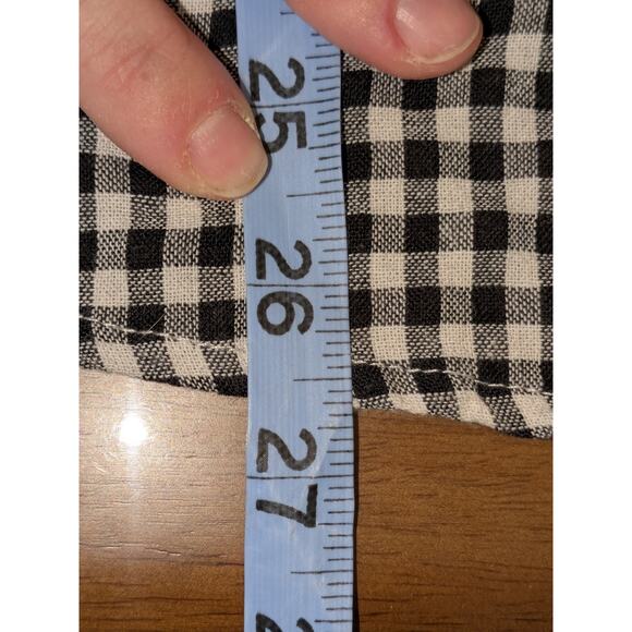 Andree By Unit Size 1X Mix Pattern Button Up Top Black Gray Gingham Check Plaid - Picture 10 of 10